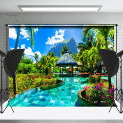 Lofaris Natural Summer Swimming Pool Photography Backdrop