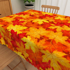 Lofaris Nature Autumn Designs Orange Maple Leaf Tablecloth