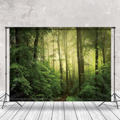 Lofaris Nature Fog Green Forest Backdrop For Photo Booth