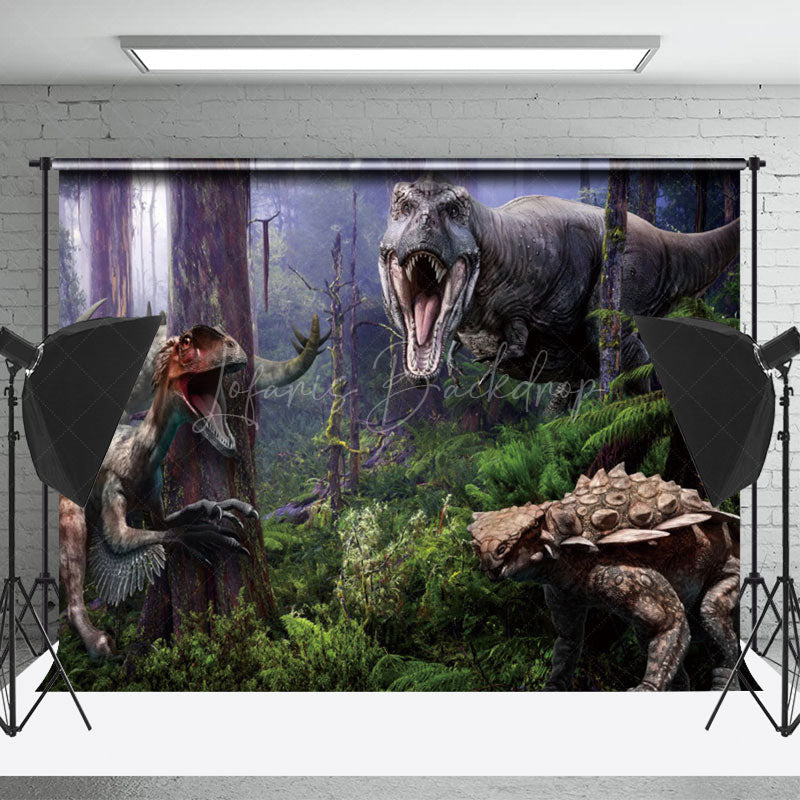 Lofaris Nature Forest Jurassic Dinosaur Photography Backdrop