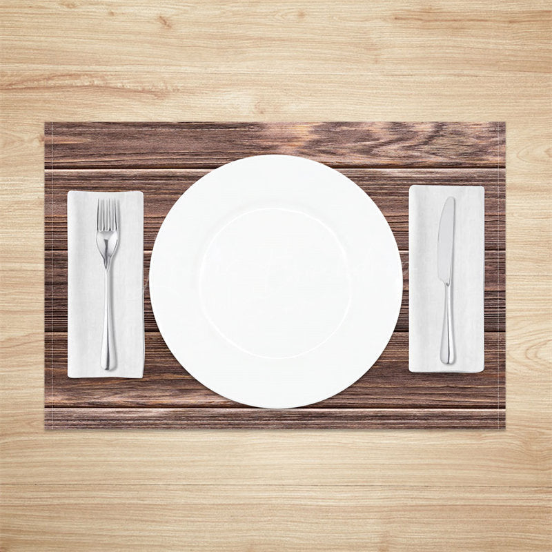 Lofaris Nature Wood Texture Simple Dining Set Of 4 Placemats