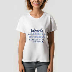 Lofaris Nautical Family Reunion Pale Blue Custom T-Shirt