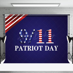 Lofaris Navy Blue American Flag 911 Patriot Day Backdrop