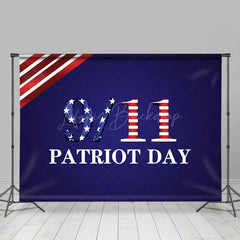 Lofaris Navy Blue American Flag 911 Patriot Day Backdrop