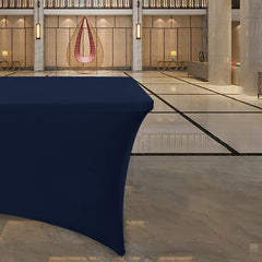 Lofaris Navy Blue Fitted Spandex Rectangle Banquet Table Cover