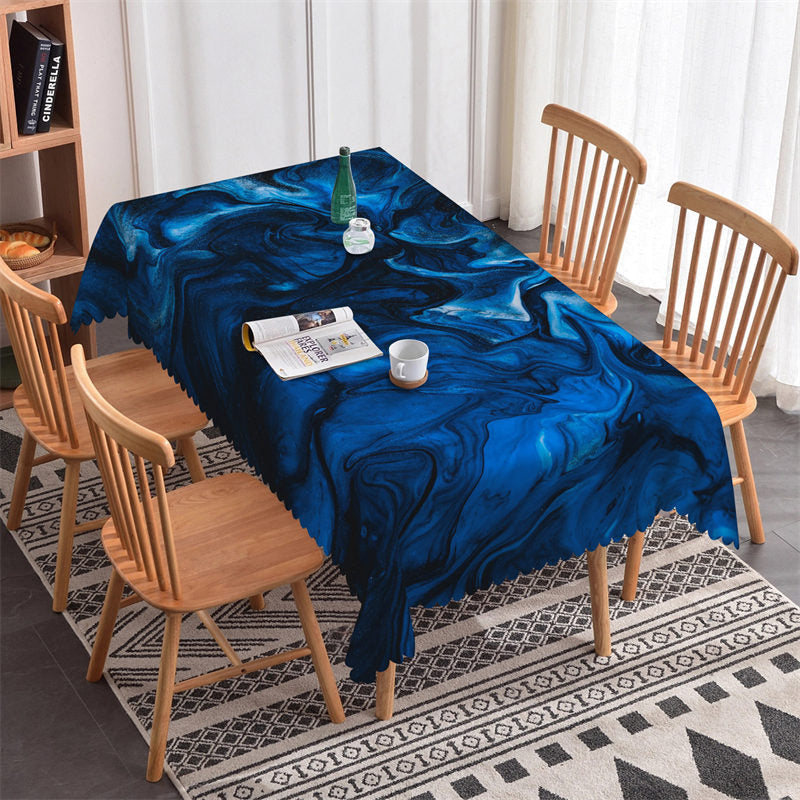 Lofaris Navy Blue Gradient Decorative Rectangle Tablecloth