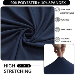 Lofaris Navy Blue High Top Round Spandex Cocktail Tablecloths