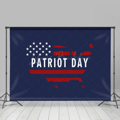 Lofaris Navy Blue Retro American Flag Patriot Day Backdrop