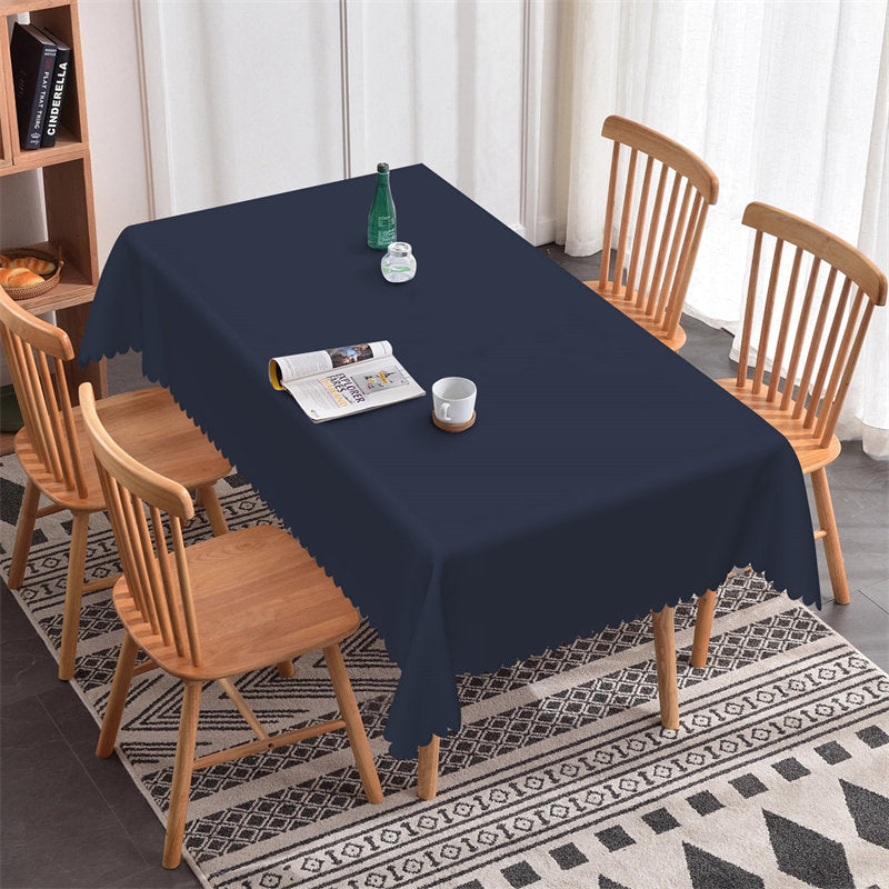 Lofaris Navy Blue Soild Color Party Rectangle Tablecloth