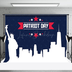 Lofaris Navy Blue Statue Of Liberty Patriot Day Backdrop