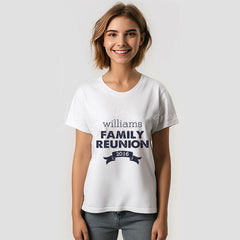 Lofaris Navy White Family Reunion TShirt Gift with Name