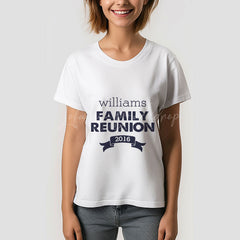 Lofaris Navy White Family Reunion TShirt Gift with Name