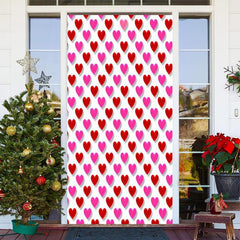 Lofaris Neat Red Pink Little Heart Valentines Day Door Cover