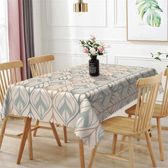 Lofaris Neatly Arranged Leaves Pattern Rectangle Tablecloth