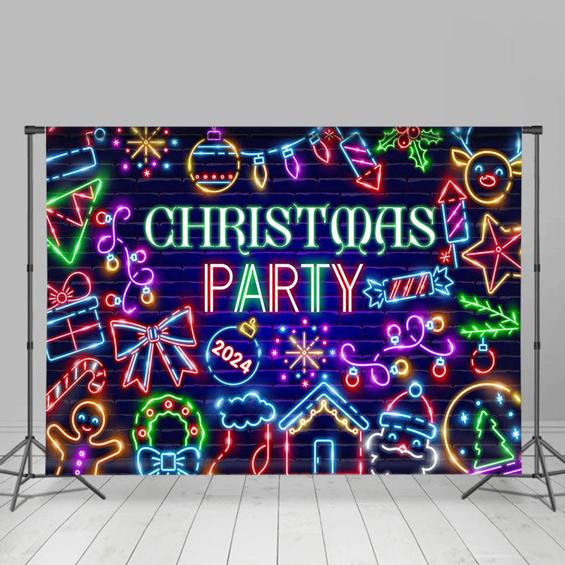 Lofaris Neon Light Brick Wall Backdrop For Christmas Party