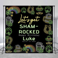 Lofaris Neon Shamrocked Custom St Patricks Day Backdrop