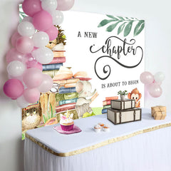 Lofaris New Chapter Begin Cute Animals Baby Shower Backdrop