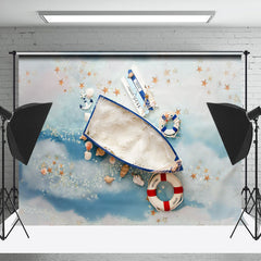 Lofaris Newborn Boat Cloud Star Nautical Birthday Backdrop