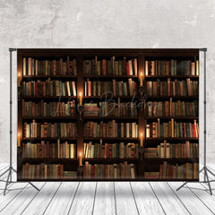 Lofaris Night Bookcase Retro Wall Backdrop For Photography