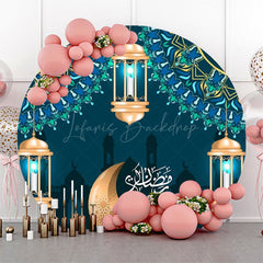 Lofaris Night Lantern Moon Mandala Round Eid Mubarak Backdrop