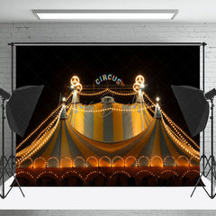 Lofaris Night Light Stripe Tent Circus Photo Booth Backdrop