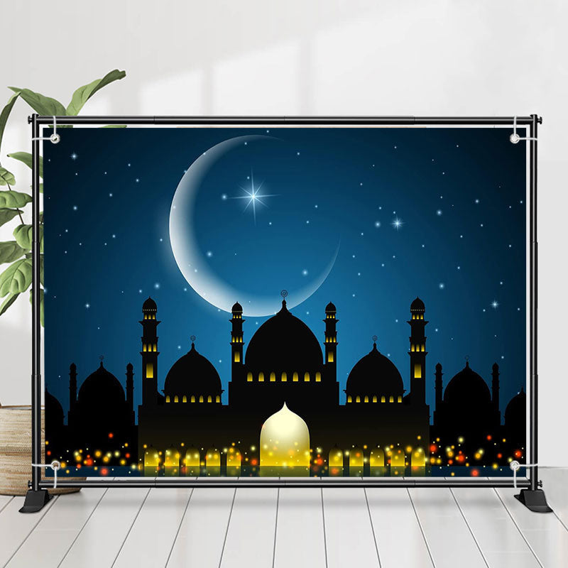 Lofaris Night Moon Shadow Palace Firefly Ramadan Backdrop