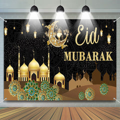 Lofaris Night Sand Color Palace Eid Mubarak Backdrop