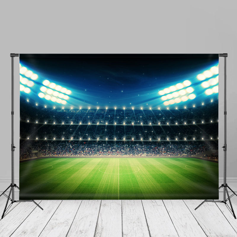 Lofaris Night Soccer Stadium Shining Led Light Photo Backdrop