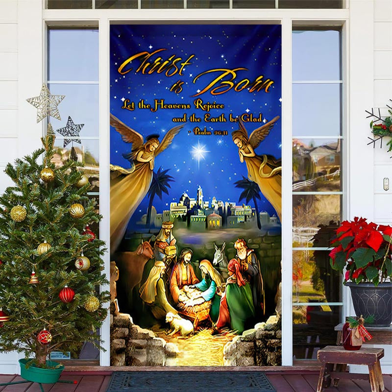 Lofaris Night Star Angels Christmas Door Cover Decoration