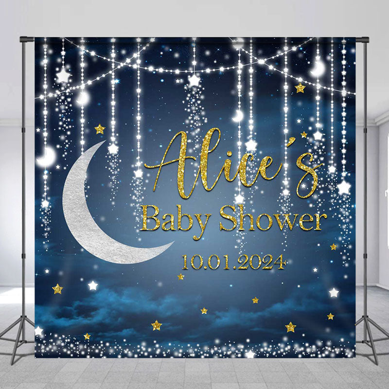 Lofaris Night Star Strings Bokeh Custom Baby Shower Backdrop