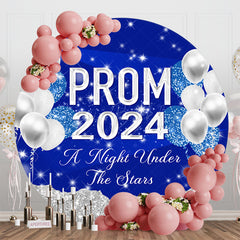 Lofaris Night Under Stars Glitter Balloon Round Prom Backdrop