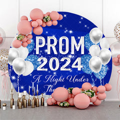 Lofaris Night Under Stars Glitter Balloon Round Prom Backdrop