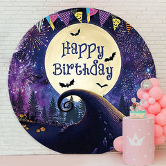 Lofaris Nightmare Halloween Moon Circle Birthday Backdrop