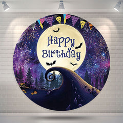 Lofaris Nightmare Halloween Moon Circle Birthday Backdrop