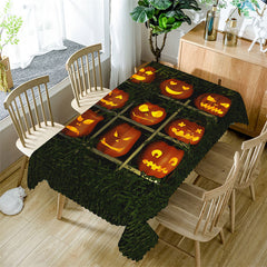 Lofaris Ninebox Grid Pumpkin Lantern Halloween Tablecloth