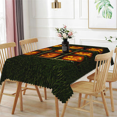 Lofaris Ninebox Grid Pumpkin Lantern Halloween Tablecloth