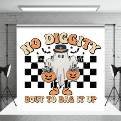 Lofaris No Diggity Bout To Bag It Up Ghost Halloween Backdrop