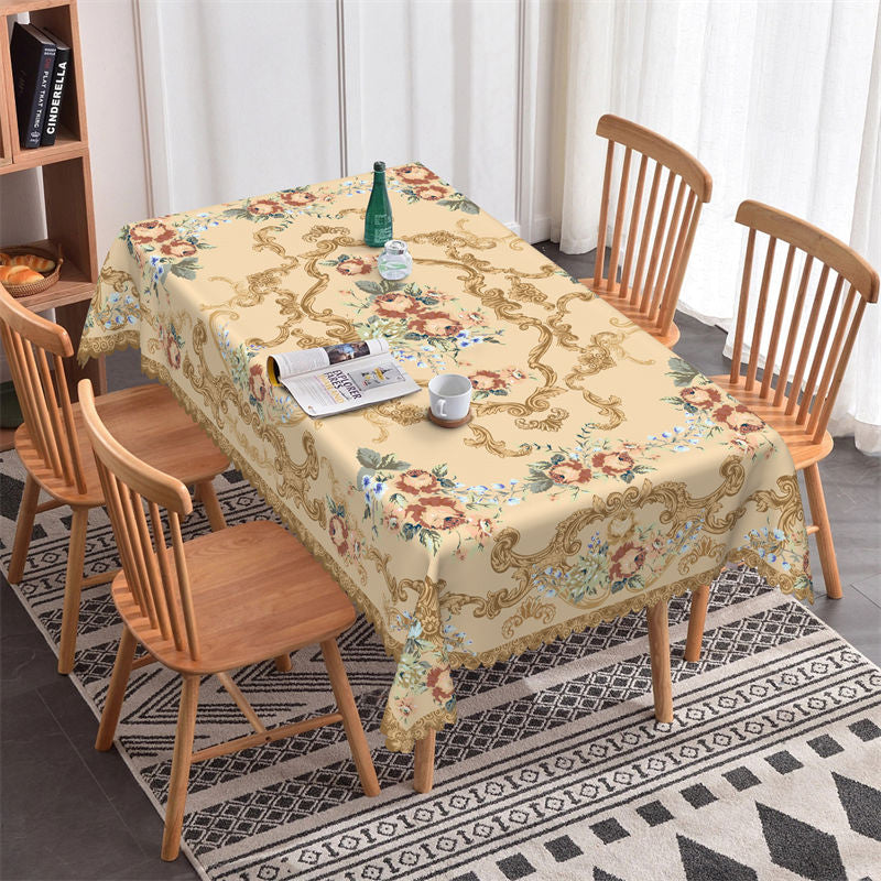 Lofaris Noble Flower Patterns Rectangle Tablecloth