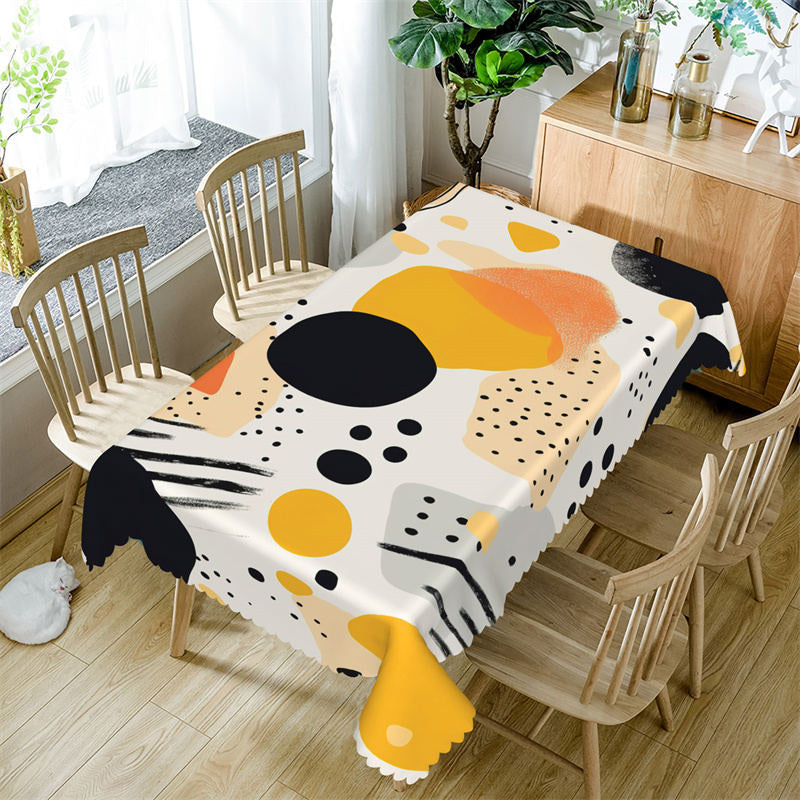 Lofaris Nordic Circles Dots Abstract Rectangle Tablecloth