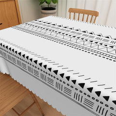 Lofaris Nordic Style Black White Bohemian Square Tablecloth