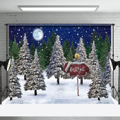 Lofaris North Pole Night Forest Landscape Winter Backdrop