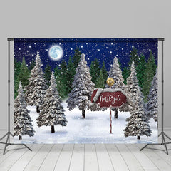 Lofaris North Pole Night Forest Landscape Winter Backdrop