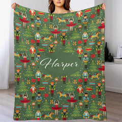 Lofaris Nutcracker Christmas Tree Step And Repeat Custom Blanket