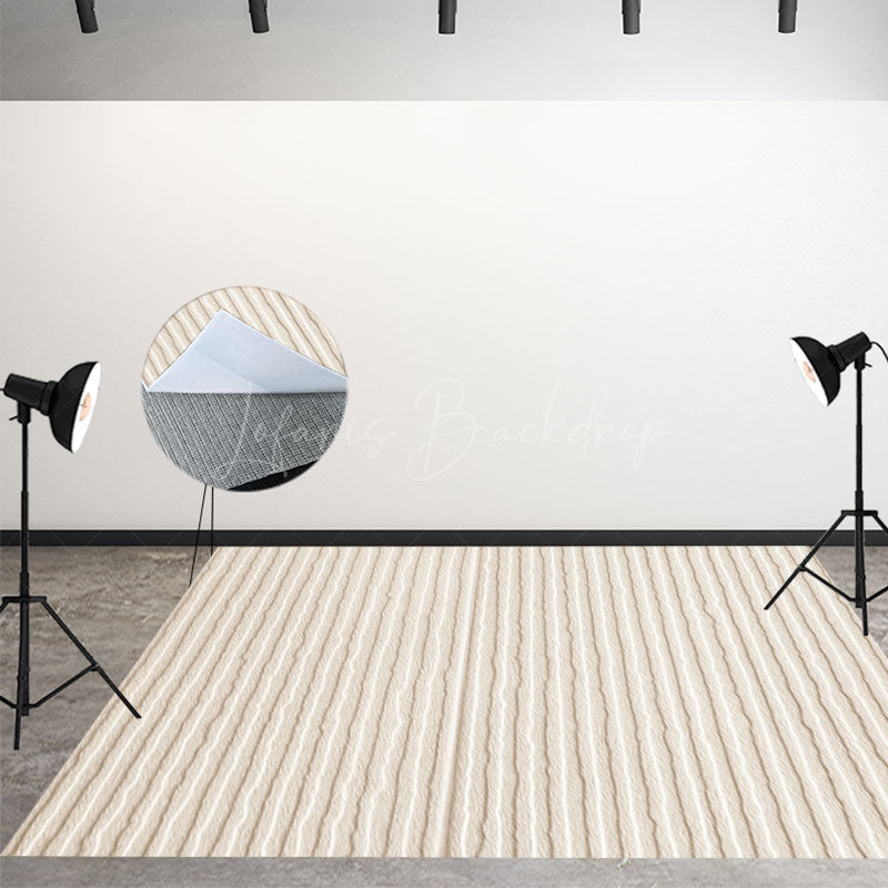 Lofaris Off White Strips Simple Floor Mat For Photography