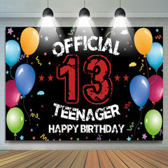 Lofaris Offical Ribbons Balloons Teenager 13th Birthday Backdrop