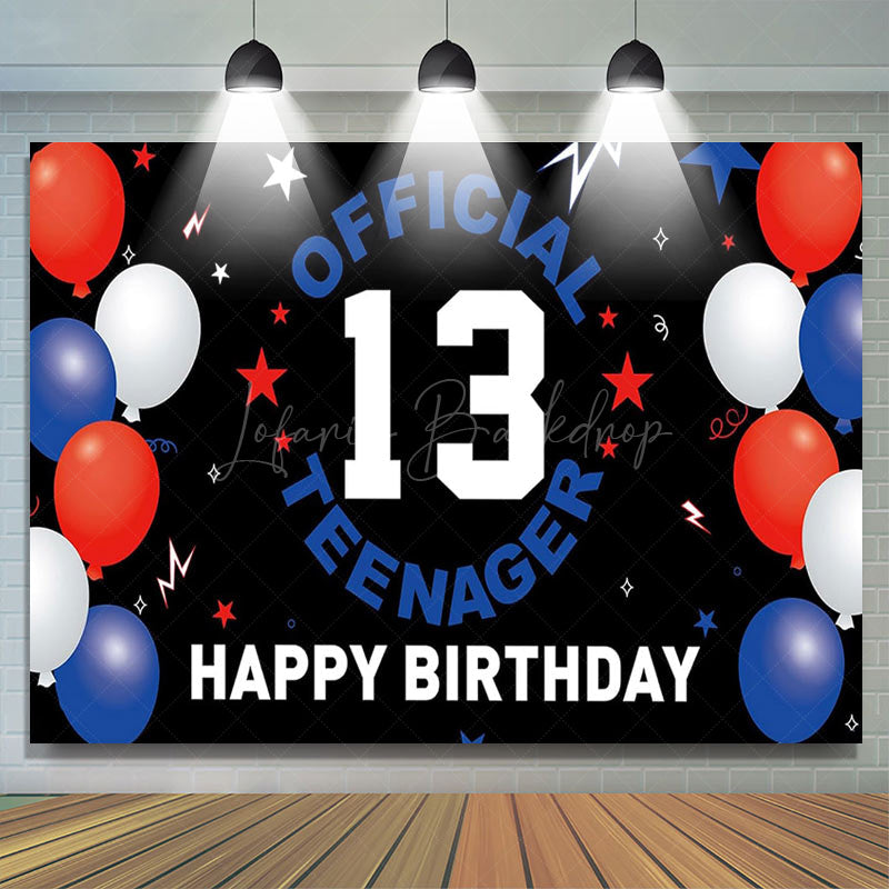 Lofaris Official Teenager Black Stars 13th Birthday Backdrop