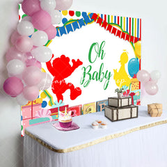 Lofaris Oh Baby Cute Doll Stripes Dots Shower Backdrop