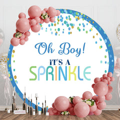 Lofaris Oh Boy Its A Sprinkle Round Baby Shower Backdrop