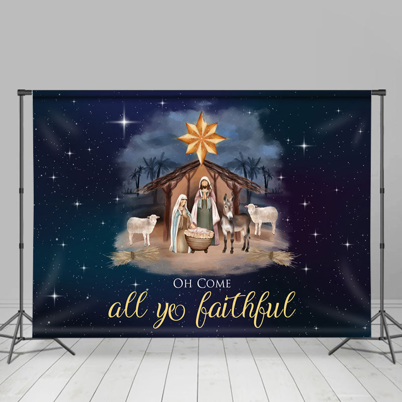 Lofaris Oh Come All Ye Faithful Christmas Night Backdrop