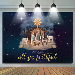 Lofaris Oh Come All Ye Faithful Christmas Night Backdrop